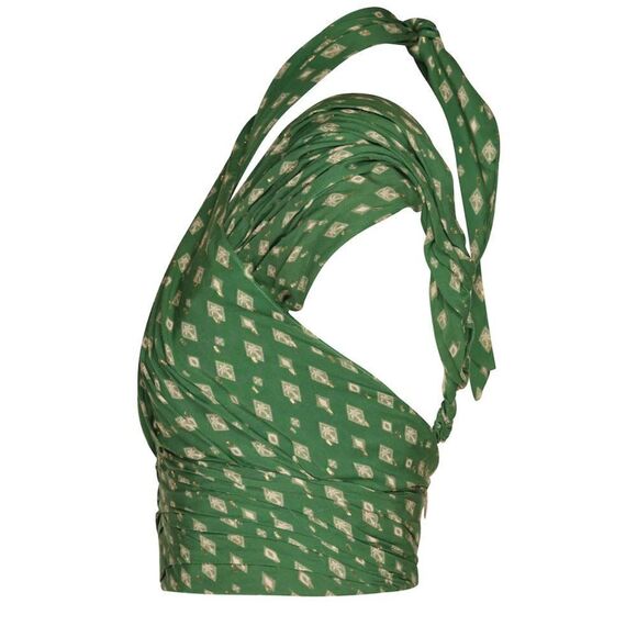 Johanna Ortiz Merecumbé Okeanos Tile Print Halter Top size 8 $1047 - Picture 4 of 14